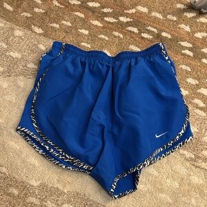 Nike Women's Athletic Shorts in Blue with Patterned Trim